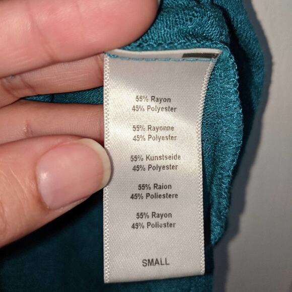 Urban Outfitters Project Social T Made In LA Teal Blue Sheer V Neck Tank Top S - Picture 11 of 13